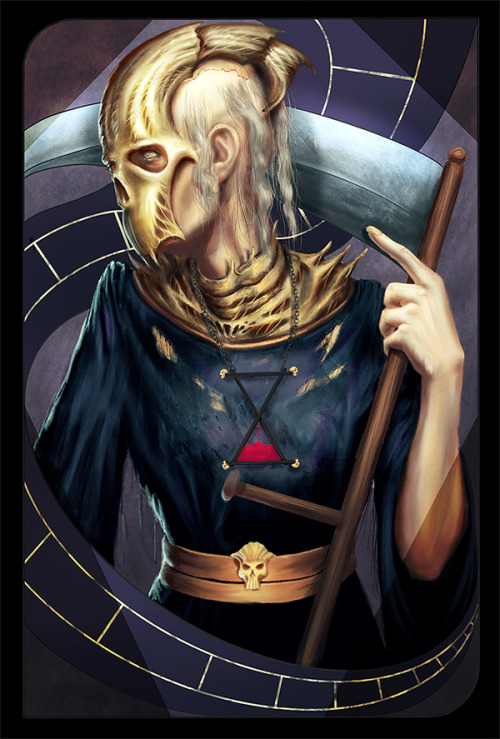 Tarot-like card for an RPG game, inspired by dragon age