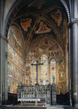 Renaissance-Art:  Domenico Ghirlandaio C. 1485-1490 View Of The Tornabuoni Chapel