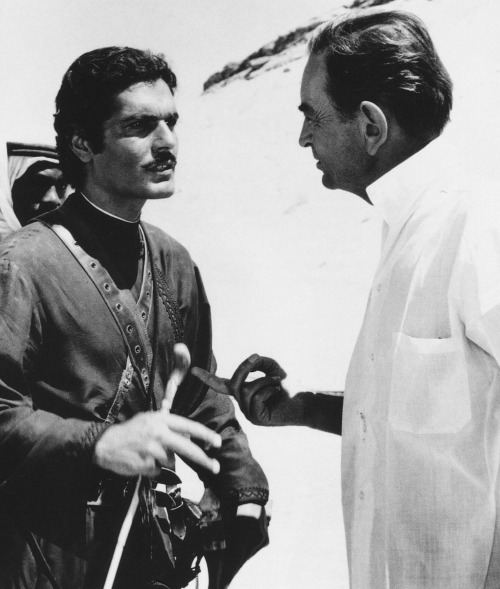 toshiromifunes: Omar Sharif and director David Lean during the filming of Lawrence of Arabia, 1