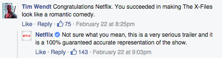 stellagibbons:  scullyitsmeme:  ilovesashaa:  Netflix made an adorable X-Files fanvid!