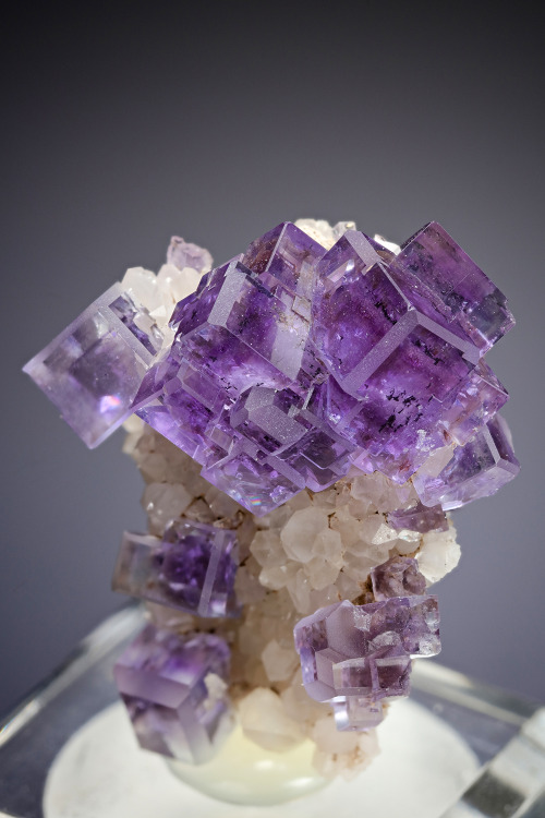 vugnasmineralblog:Fluorite on Quartz Berbes, Asturias, Spain, Europe