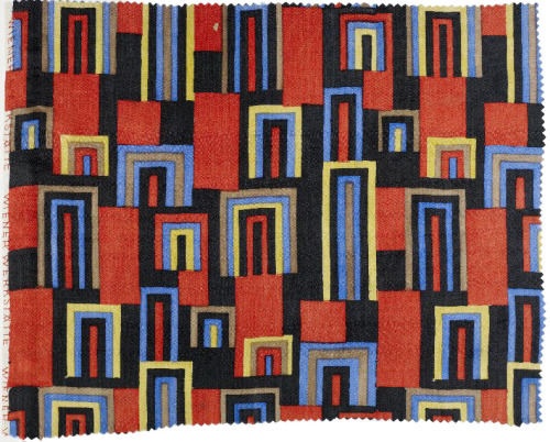 Maria Likarz-Strauss, textile design Mombase No 1059, 1928. Silk. Made for Wiener Werkstätte. Via wo