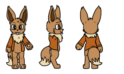 stelladente:Yosie commissioned: Reference SheetA silver tongued Eevee… quite literally, in fact![Twi