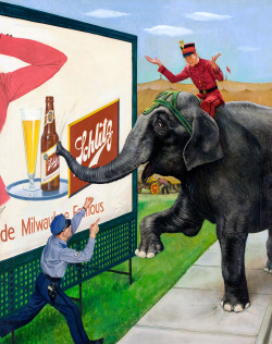 misterlemonzafterlife:  gameraboy: Schlitz Beer ad illustration by John Philp Falter, 1951  https://MisterLemonzAfterlife.tumblr.com/archive