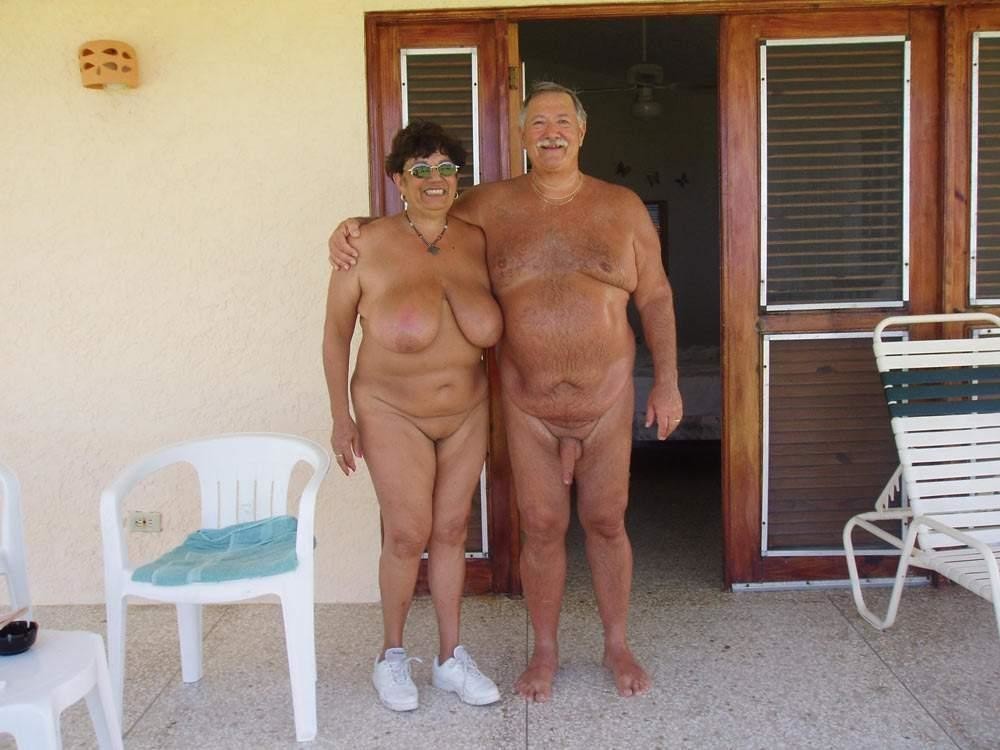 Old mature senior nudist couples