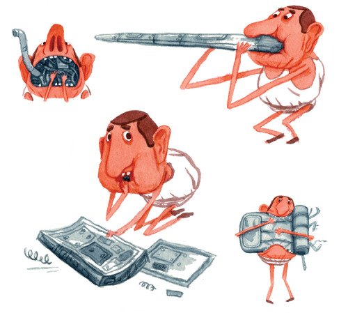Hey! Here’s a series of spots I drew for the current ALL YOU CAN EAT issue of Lucky Peach. This is 
