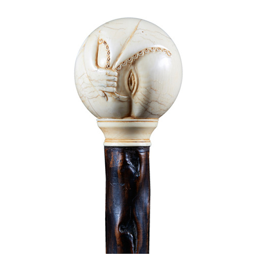 lilit69: Erotic, Woman Bending Over cane, carved ivory handle and collar, wood shaft, steel ferrule