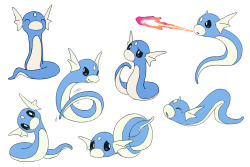 bluekomadori:  A Dratini pose sheet commission for endspire, thank you very much!! :)  I want! &lt;3