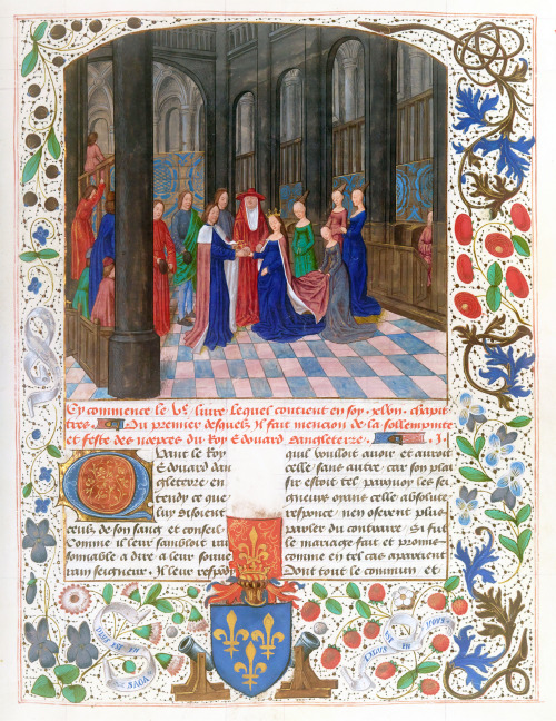 Illustration of the marriage of Edward IV and Elizabeth Woodville that took place in 1464. Illuminat