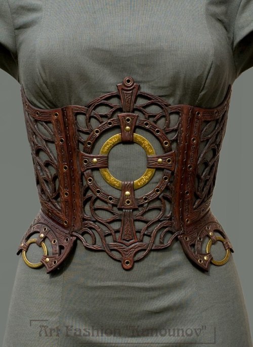 Leather corsets by Andrew Kanounov