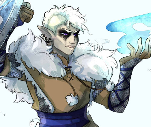 sixofclovers:and the first of my latest commissions! A snow elf forge cleric! Great piece! I need mo