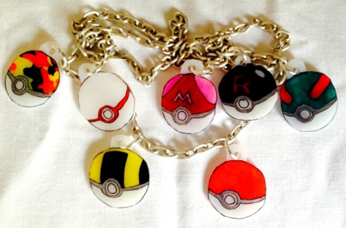 Pokeball necklace from my etsy!