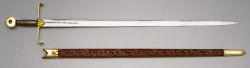 art-of-swords:  The Sword of Temporal Justice Maker: Zandona Ferrara (bladesmith, active circa 1600) Additional creators: Rundell Bridge &amp; Rundell (jeweller) Dated: 1821 (scabbard) Medium: iron, steel, copper, wood with scabbard of leather, velvet,