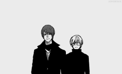 ladymoonstache:  “Welcome, Kaneki-kun!”“Tsukiyama-san…”