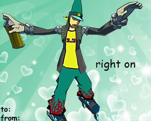 shapedafuture:  JSRF valentines for that special someone in your gang (or a rival one maybe)!! flame-lizy was my pun advisor and the renders are from silentlaws.  