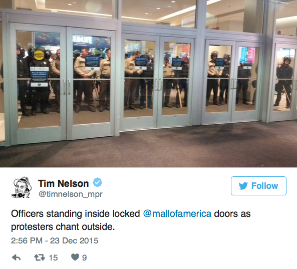 micdotcom:  micdotcom:   Black Lives Matter protesters and police come face to face