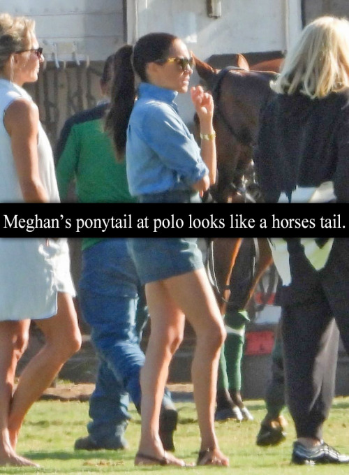 “Meghans ponytail at polo looks like a horses tail” - Submitted by Anonymous