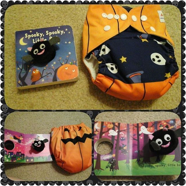 Love Halloween baby stuff! Diaper was 6 dollars, book was 2. #halloween #sillybaby #gothfamily #everydayishalloween #gothbaby #gothmom