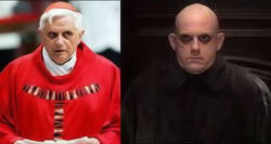 fuckyeahstrangefinds: Pope Benedict XVI reminds me of Uncle Fester off The Addams Family. No? (submitted by brendan711) O.O