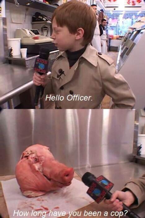 yoursus:  This kid knows that police are pigs