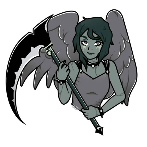 This lovely lady is a commission character sticker design for a Ryan Veeder’s game Winter Storm Drac