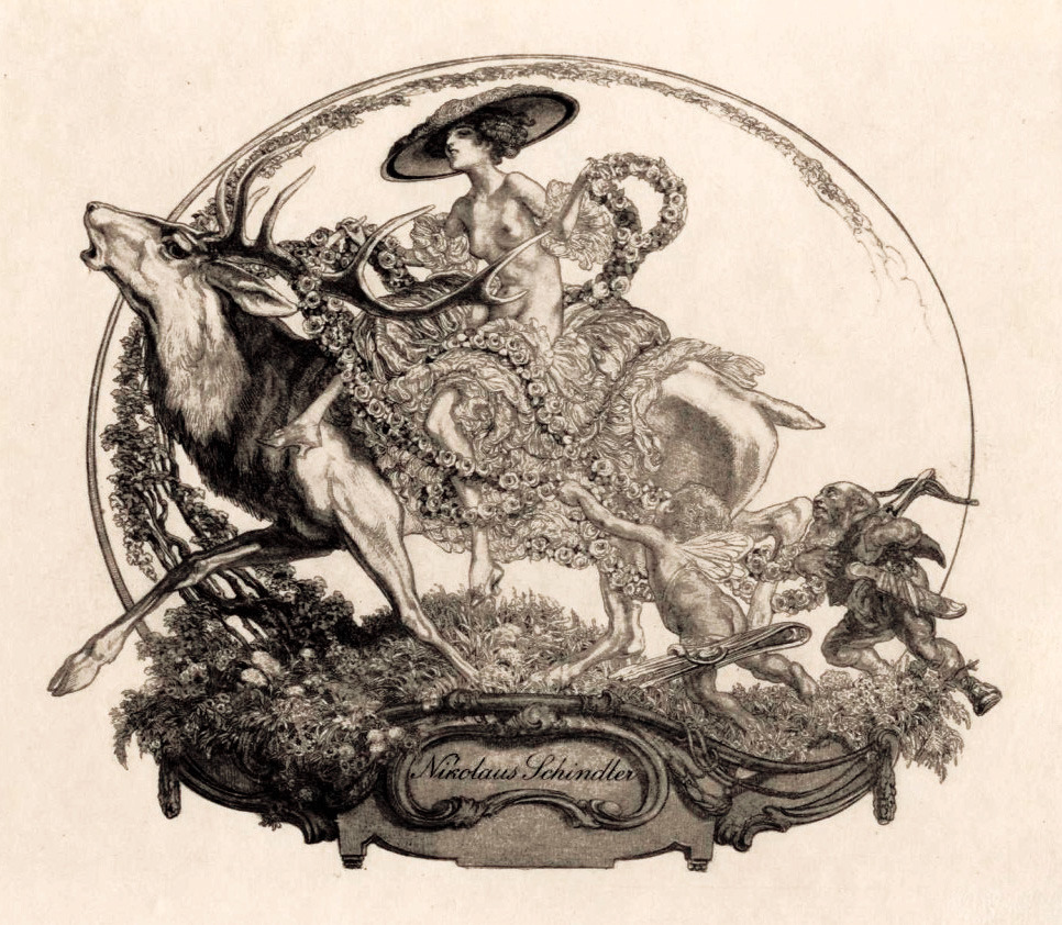 Franz von Bayros (1866-1924), ‘Ex libris - Nikolaus Schindler’, 1910
Source