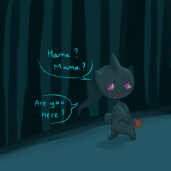 mayakins23:  kerokeroma:  after i drew this picture a lot of people who reblogged it suggested that phantump, when it was alive, could have been the child who owned banette when it was still only a doll. So i tried to imagine what their reunion would