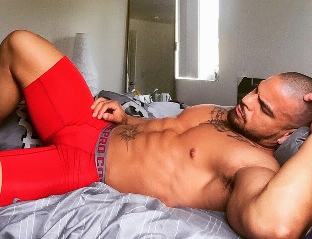 dominicanblackboy:  A sexy moment in bed wit thick fat fuckable ass Gio yo posted