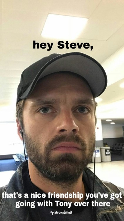 heythere-jackass: *SEBASTIAN STAN POSTED ON HIS INSTA STORY* This boi just asking to be memed smh - 