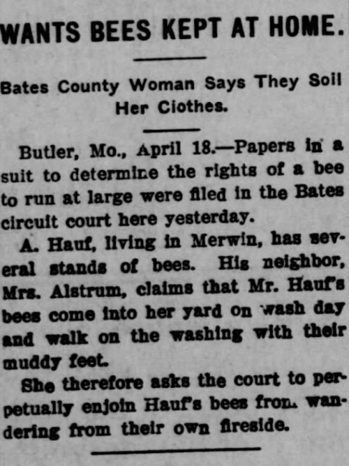 yesterdaysprint: Sedalia Weekly Democrat, Missouri, April 20, 1905 His neighbor, Mrs. Alstrum, claim