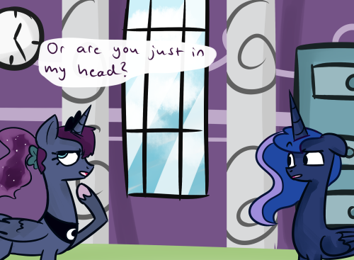 ask-the-princess-of-night:  Go follow these great blogs! Luna-Afterdark Ask-DrunkCelestia Ask-Princess-Molestia   X3!