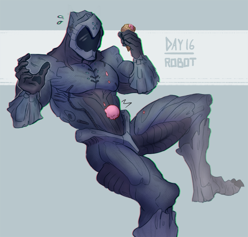 dudesketch:  30 Day Challenge: Monster Boys  Day 16: Robot But why was a robot holding