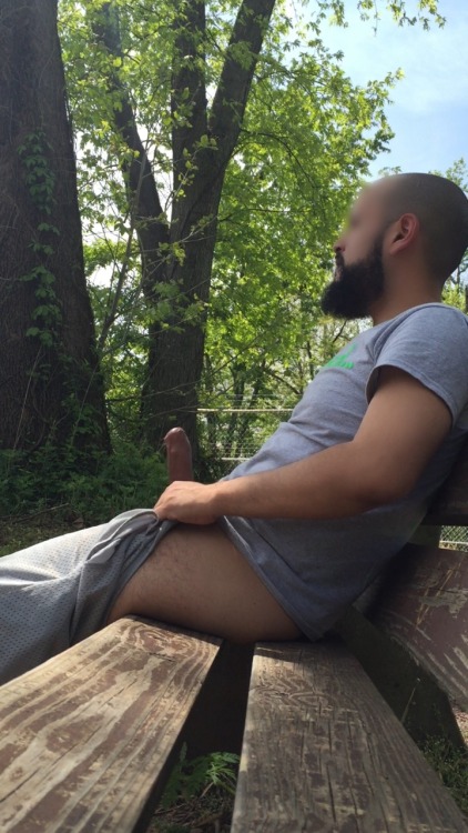 XXX exhibitionistic-latin-bear:  Public park photo