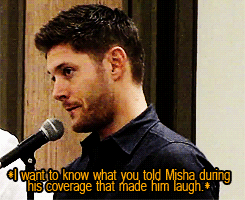 jensenacklesmishacollins:  One version: “I don’t want a stick of jerky but I’d
