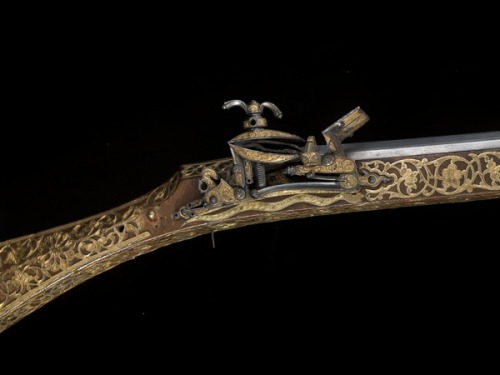 Elaborately gold decorated miquelet musket given as a gift to Thomas Jefferson from the Ambassador o