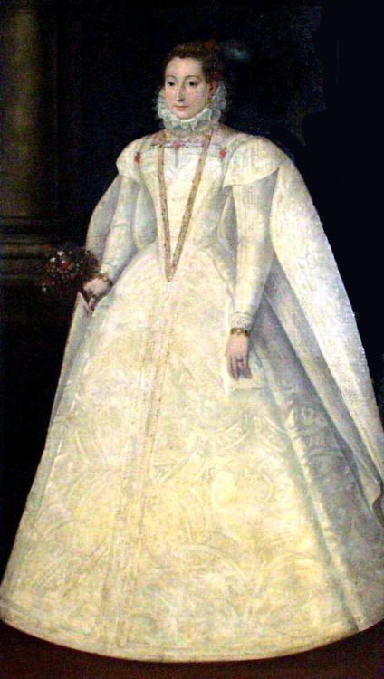 Mary Stuart, Queen of France and Scotland in her wedding dress, 1565 