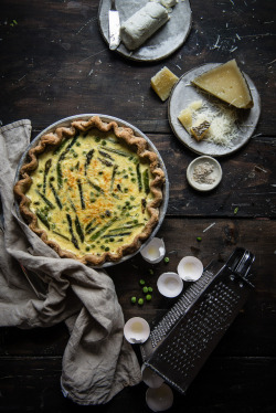 gastronomicgoodies:Asparagus, Spring Pea and Goat Cheese Quiche