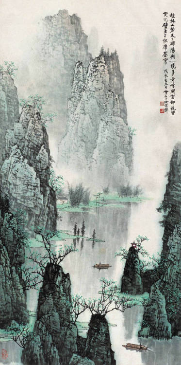 changan-moon:Chinese Shanshui paintings by 白雪石 Bai Xueshi