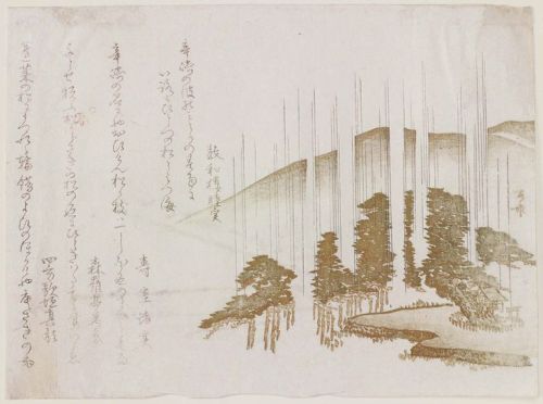 virtual-artifacts: Landscape in Rain Artist Ryûryûkyo Shinsai, Japanese, 1764?–182