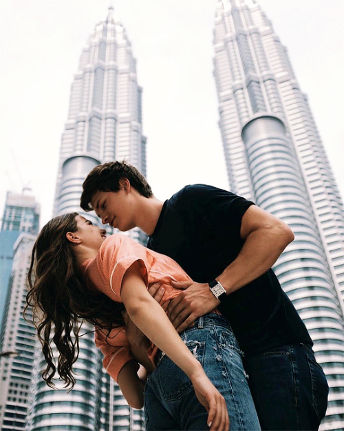 okhazelgrace: Ansel Elgort and Violetta Komyshan in Kuala Lumpur, Malaysia