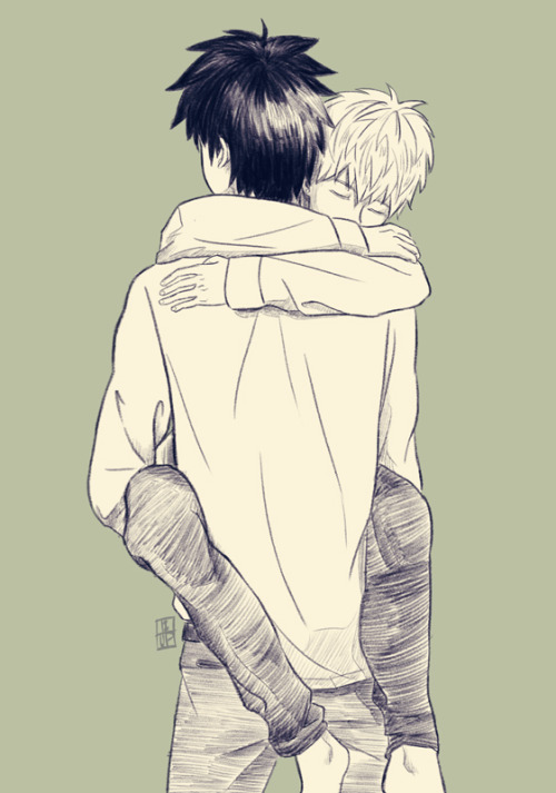 I really want to draw human Genos and young Saitama together. So here are bunch of drawings of Saita