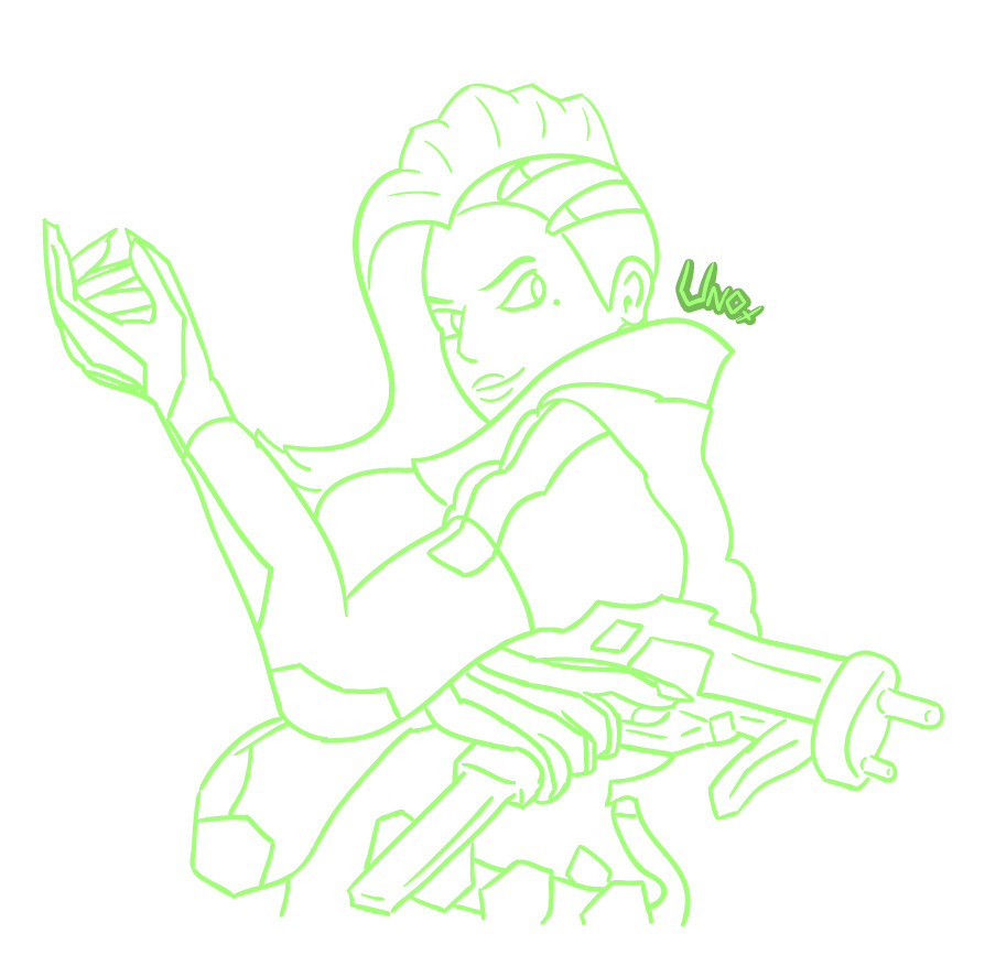 I finished the line art for the Sombra drawing (idk if I want to color/shade it