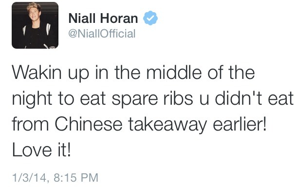 musiclover-1d:  The saga of Niall eating his midnight snack of ribs