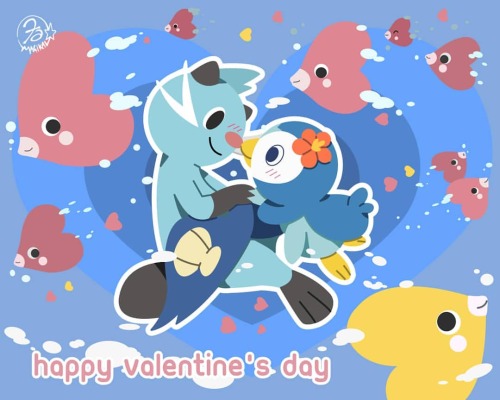 <<Burbujas de Amor>>. Happy Valentine’s Day Everybody!! #Pokémon #Piplup #Dewott #