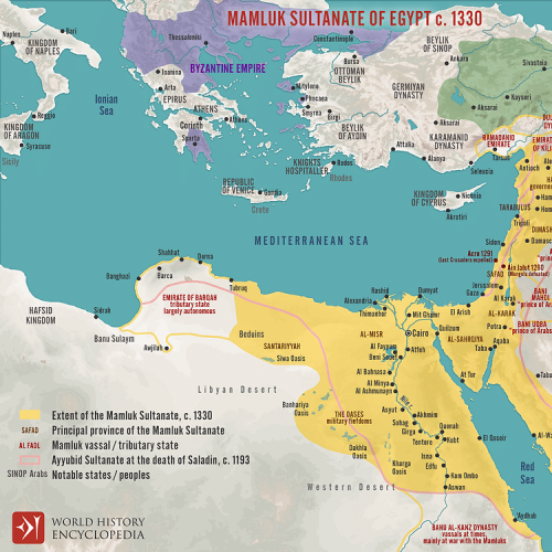 Mamluk Sultanate of Egypt c. 1330 A map illustrating the rise and evolution of the Mamluk Sultanate 