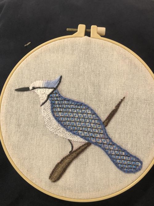 embroiderycrafts:My first project without a kit! Suggestions for improvement welcome! by EgretElan