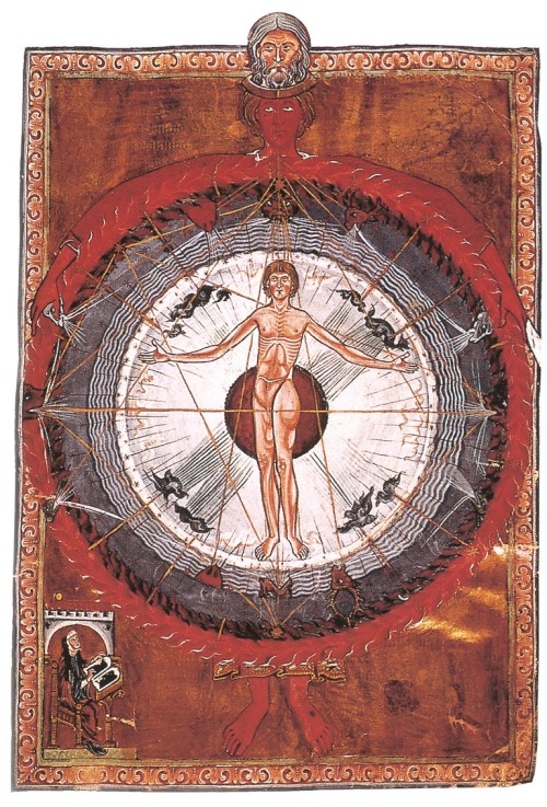 giovannigf:  Hildegard of Bingen Universal Man, manuscript illumination from Liber divinorum operum 