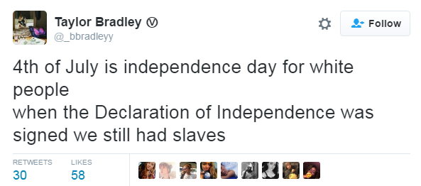 nevaehtyler:  friendly reminder that July 4th is not our holiday