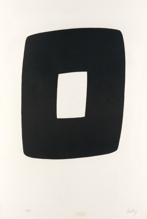 Ellsworth Kelly, Black with White, 1964-65Lithograph on Rives BFK