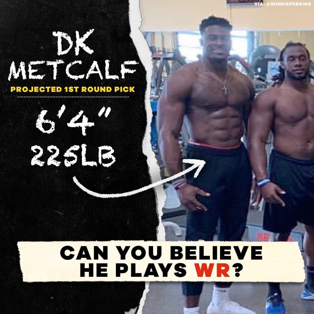 the-football-chick:  WR DK Metcalf stealing the show at the NFL Combine Mar. 2, 2019